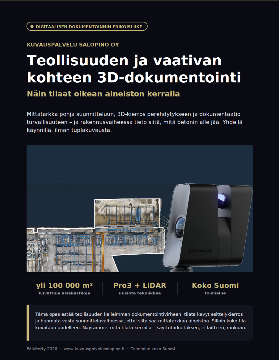 Teollisuuden ja vaativan kohteen 3D-dokumentointi -opas